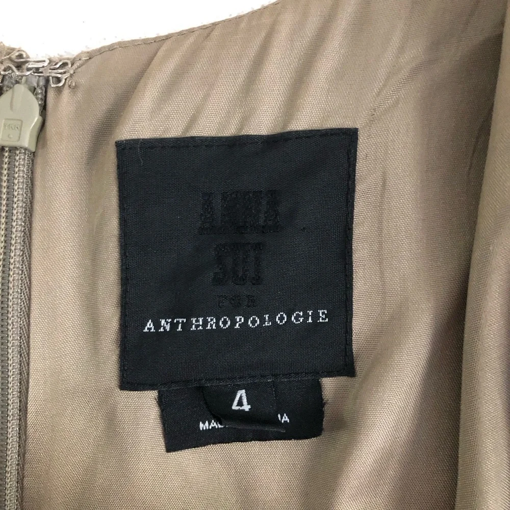 Sleeveless V-Neck Beige and Purple Patterned Women's Dress - Picture 12 of 12